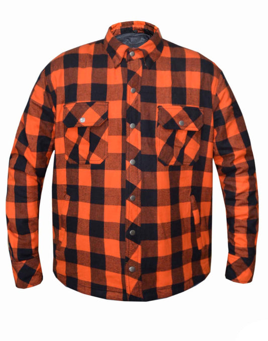 Unik International Mens Black and Orange Riding Flannel - Flyclothing LLC