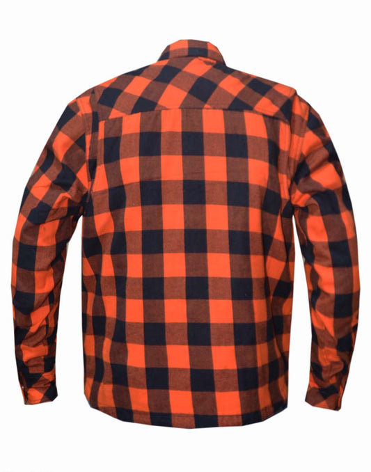 Unik International Mens Black and Orange Riding Flannel - Flyclothing LLC