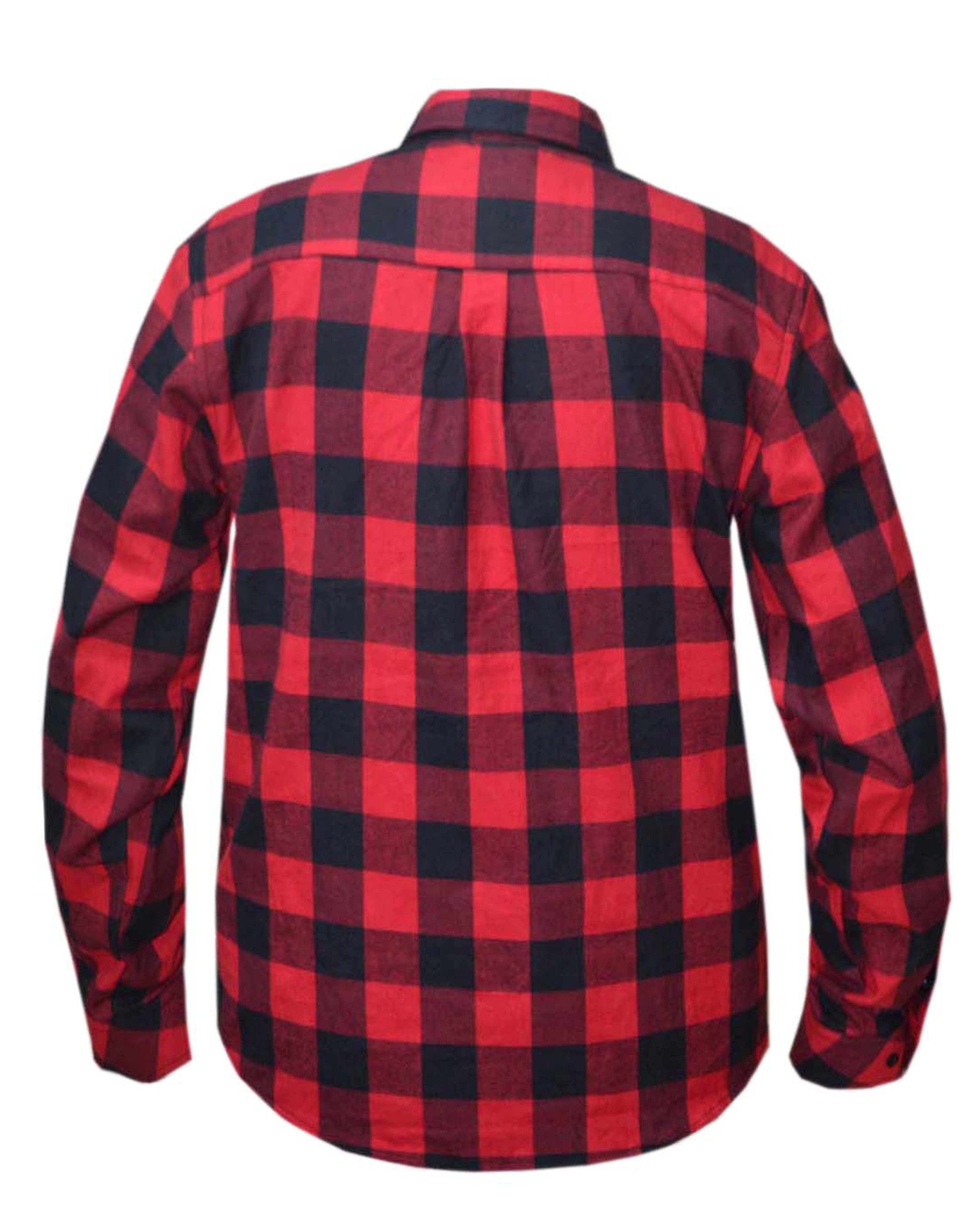 Unik International Mens Black and Red Flannel Shirt