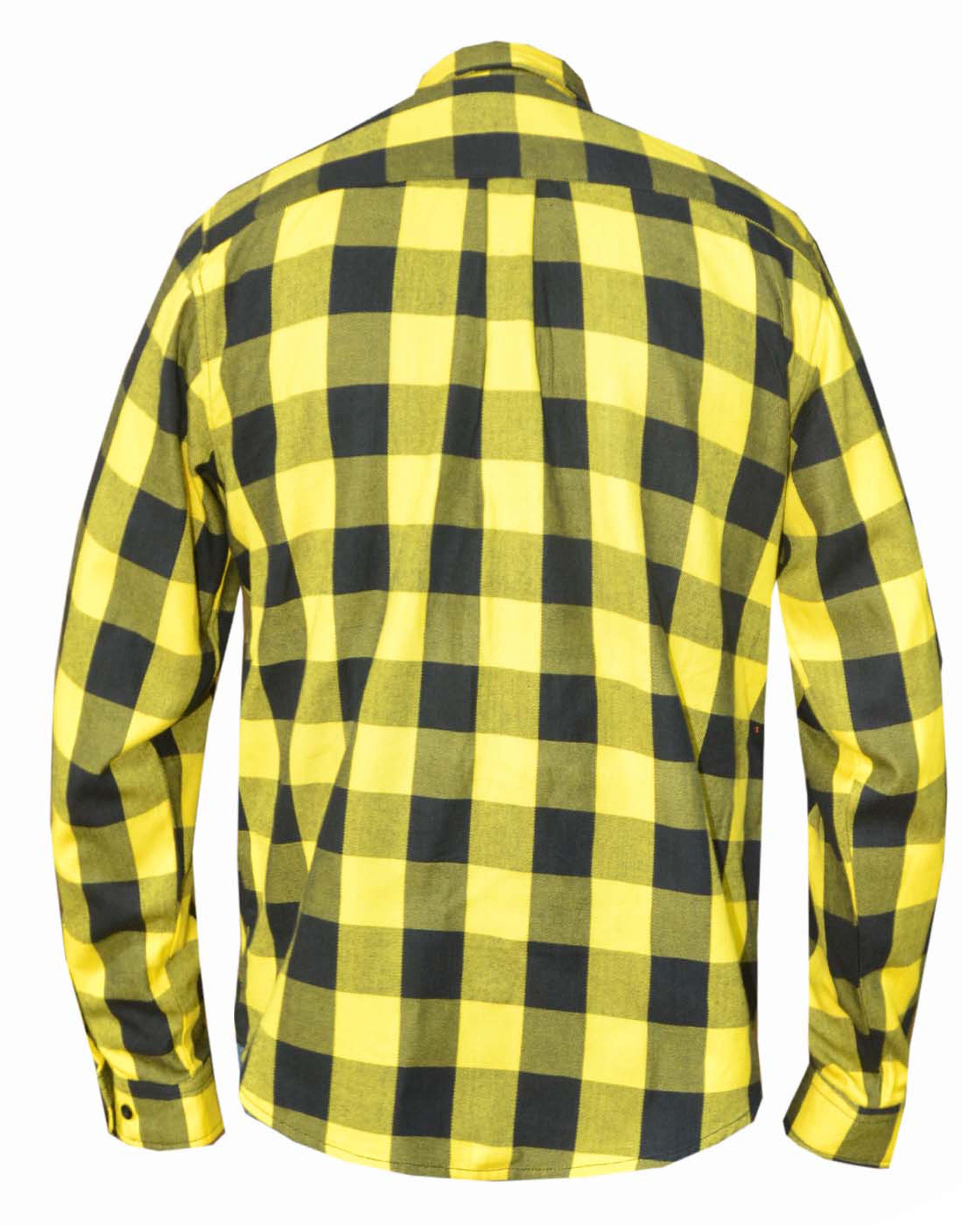 Unik International Mens Black and Yellow Flannel Shirt - Flyclothing LLC