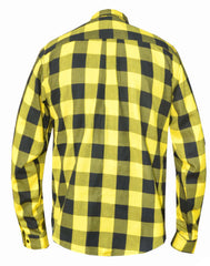 Unik International Mens Black and Yellow Flannel Shirt