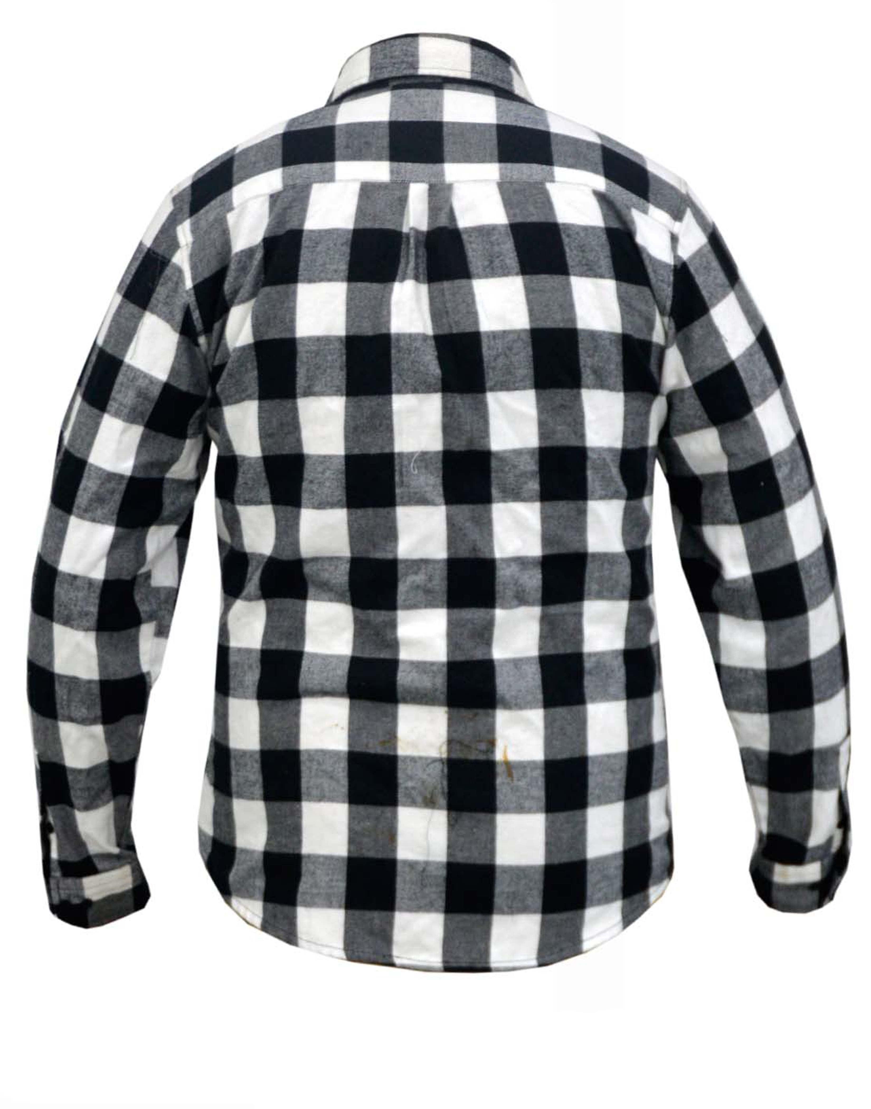 Unik International Mens Black and White Flannel Shirt