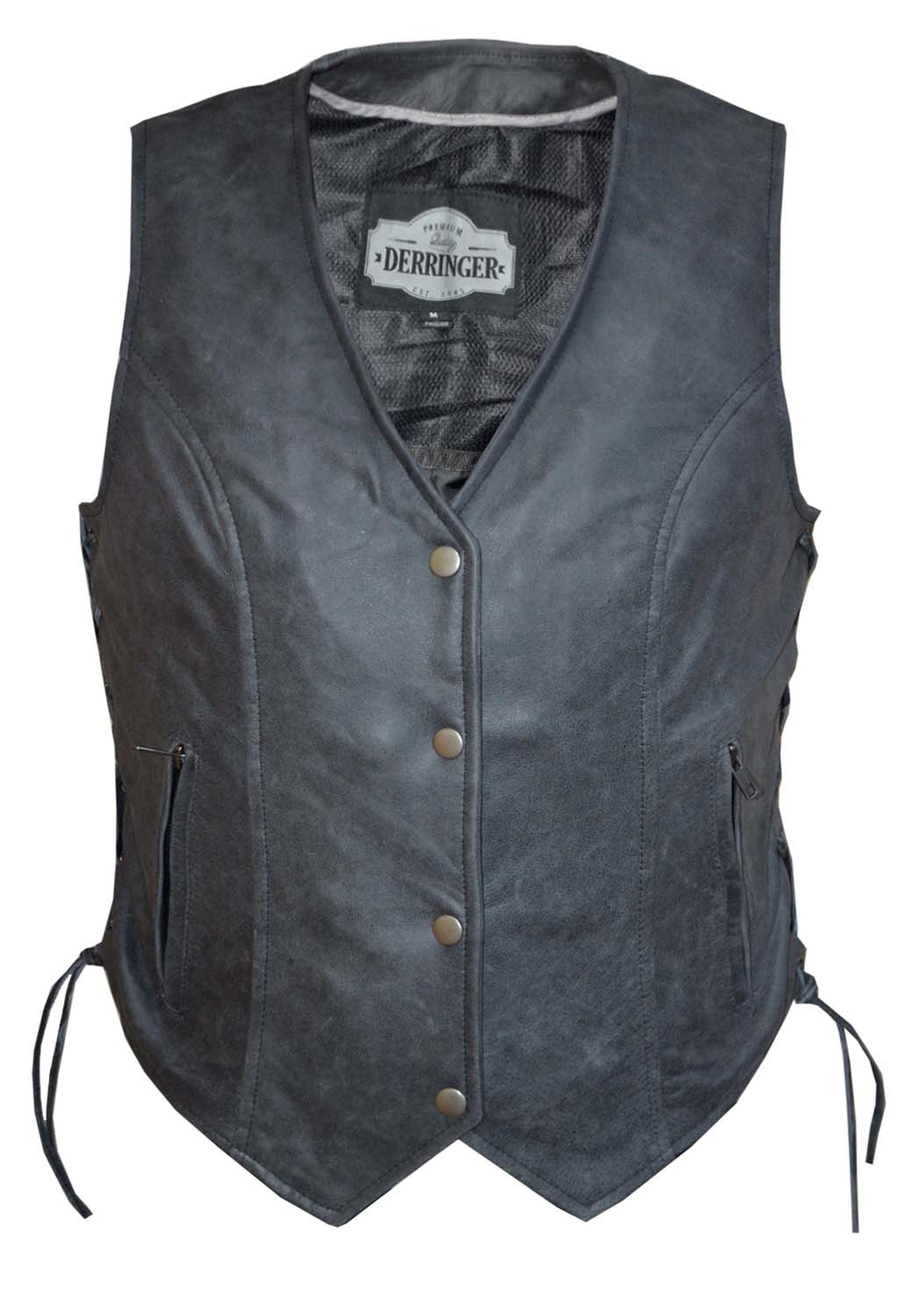 Unik International Ladies Gray Leather Vest