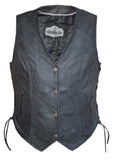 Unik International Ladies Gray Leather Vest