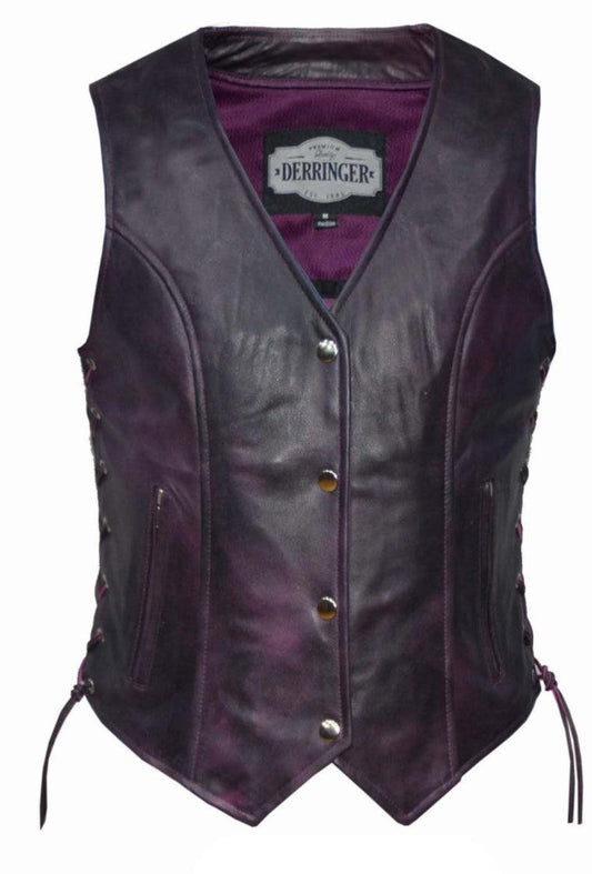 Unik International Ladies Purple Leather Vest