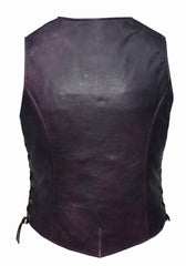 Unik International Ladies Purple Leather Vest - Flyclothing LLC