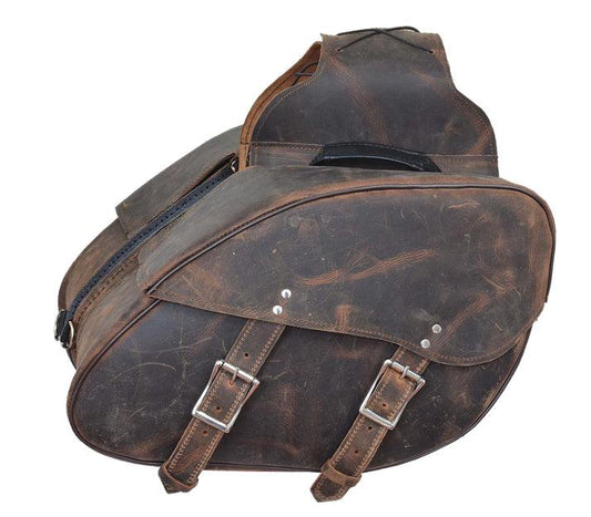 Unik International Hard Leather Saddle Bag