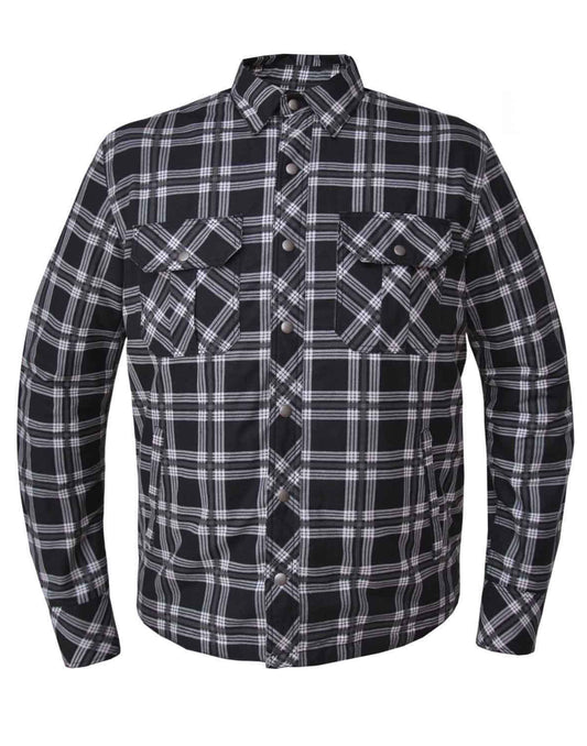 Unik International Mens Black and White Riding Flannel