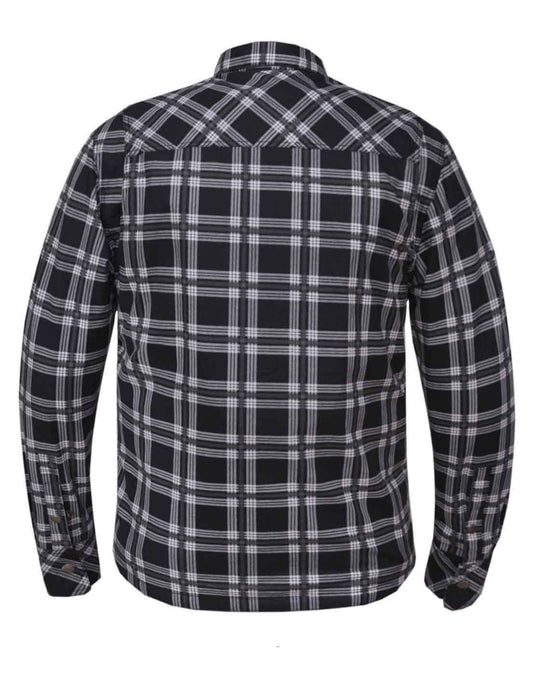 Unik International Mens Black and White Riding Flannel - Flyclothing LLC