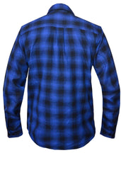 Unik International Mens Black and Blue Flannel Shirt