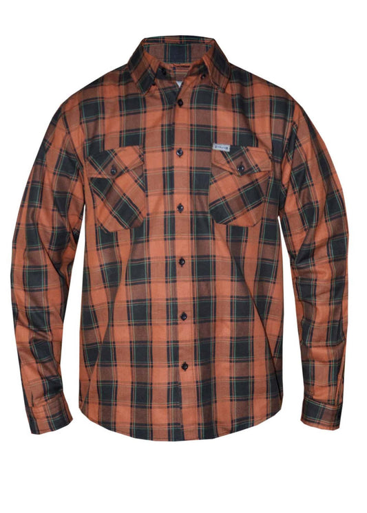 Unik International Mens Black and Brown Flannel Shirt