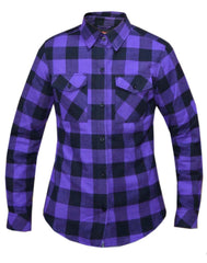 Unik International Ladies Black and Purple Flannel Shirt