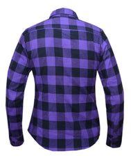 Unik International Ladies Black and Purple Flannel Shirt