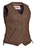 Unik International Ladies Brown Leather Vest