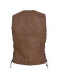 Unik International Ladies Brown Leather Vest - Flyclothing LLC