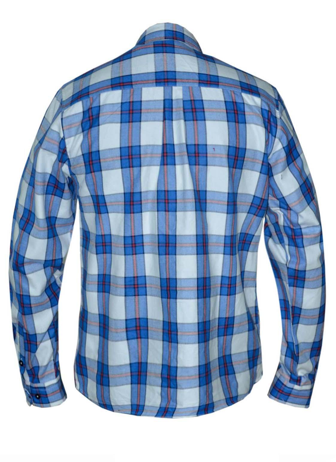 Unik International Ladies Blue and White Flannel Shirt - Flyclothing LLC