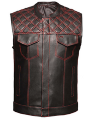 Unik International Mens Red Diamond Stitch Club Vest