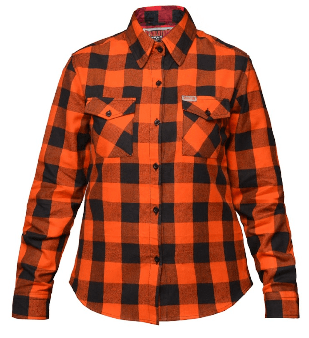 Unik International Ladies Black and Orange Flannel Shirt