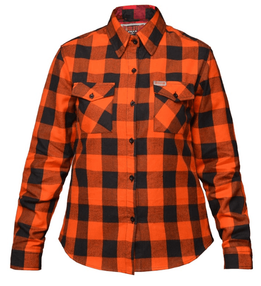 Unik International Ladies Black and Orange Flannel Shirt