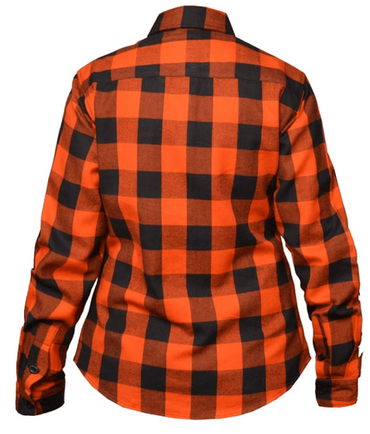 Unik International Ladies Black and Orange Flannel Shirt - Flyclothing LLC