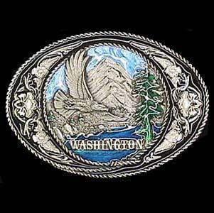 Washington with Scroll Enameled Belt Buckle - Flyclothing LLC