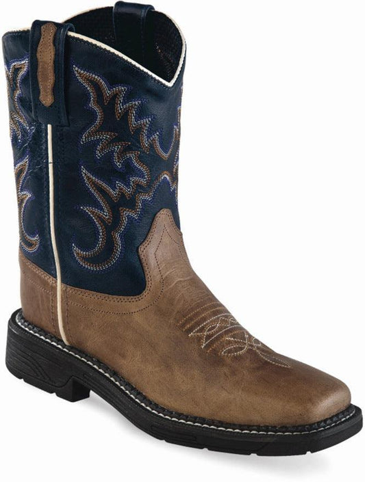 Old West Tan Fry Youth Square Toe Boots - Old West