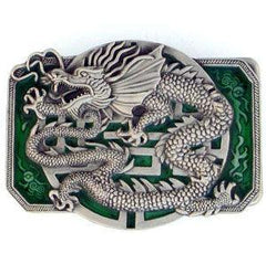 Oriental Dragon Enameled Belt Buckle - Flyclothing LLC