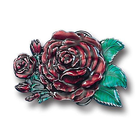 Rose (Free Form) Enameled Belt Buckle - Siskiyou Buckle