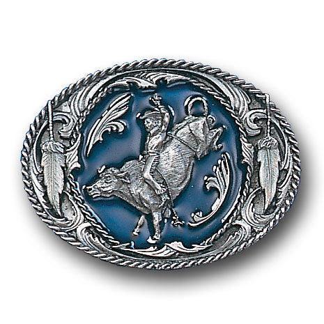 Bucking Bronco Enameled Belt Buckle - Siskiyou Buckle