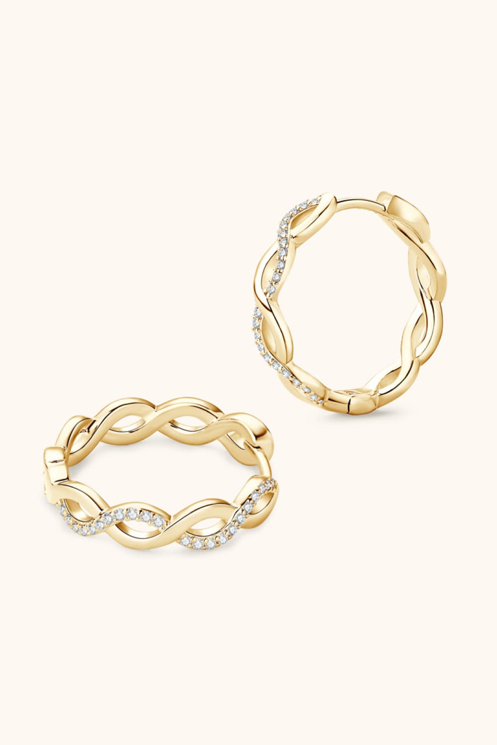 Moissanite Crisscross Hoop Earrings - Flyclothing LLC