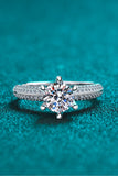 2 Carat Moissanite 925 Sterling Silver Side Stone Ring - Flyclothing LLC