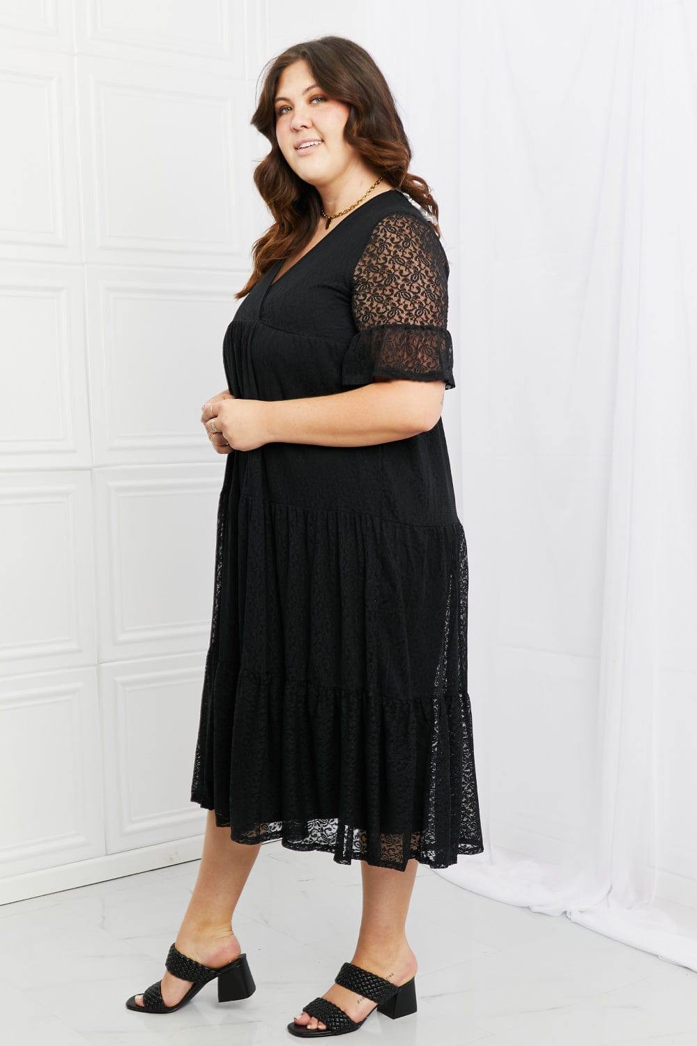 P & Rose Lovely Lace Full Size Tiered Dress - Flyclothing LLC