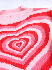 Heart Mock Neck Long Sleeve Sweater - Flyclothing LLC