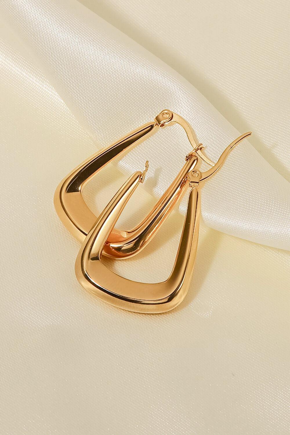 18K Gold-Plated Geometric Earrings - Trendsi