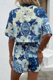 Printed Half Sleeve Top and Shorts Lounge Set - Flyclothing LLC