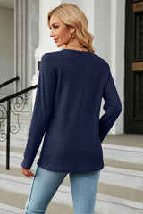 V-Neck Long Sleeve Blouse - Flyclothing LLC