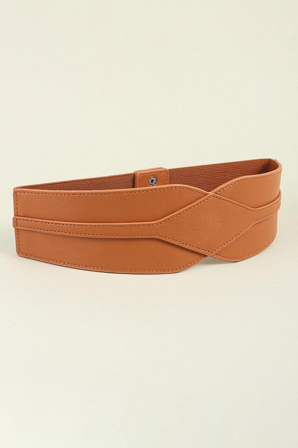 Elastic Wide PU Belt - Flyclothing LLC