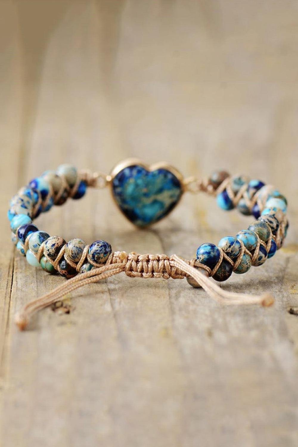 Handmade Heart Shape Natural Stone Bracelet - Flyclothing LLC