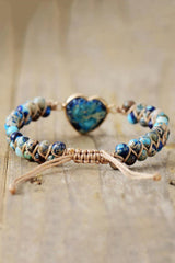 Handmade Heart Shape Natural Stone Bracelet - Flyclothing LLC