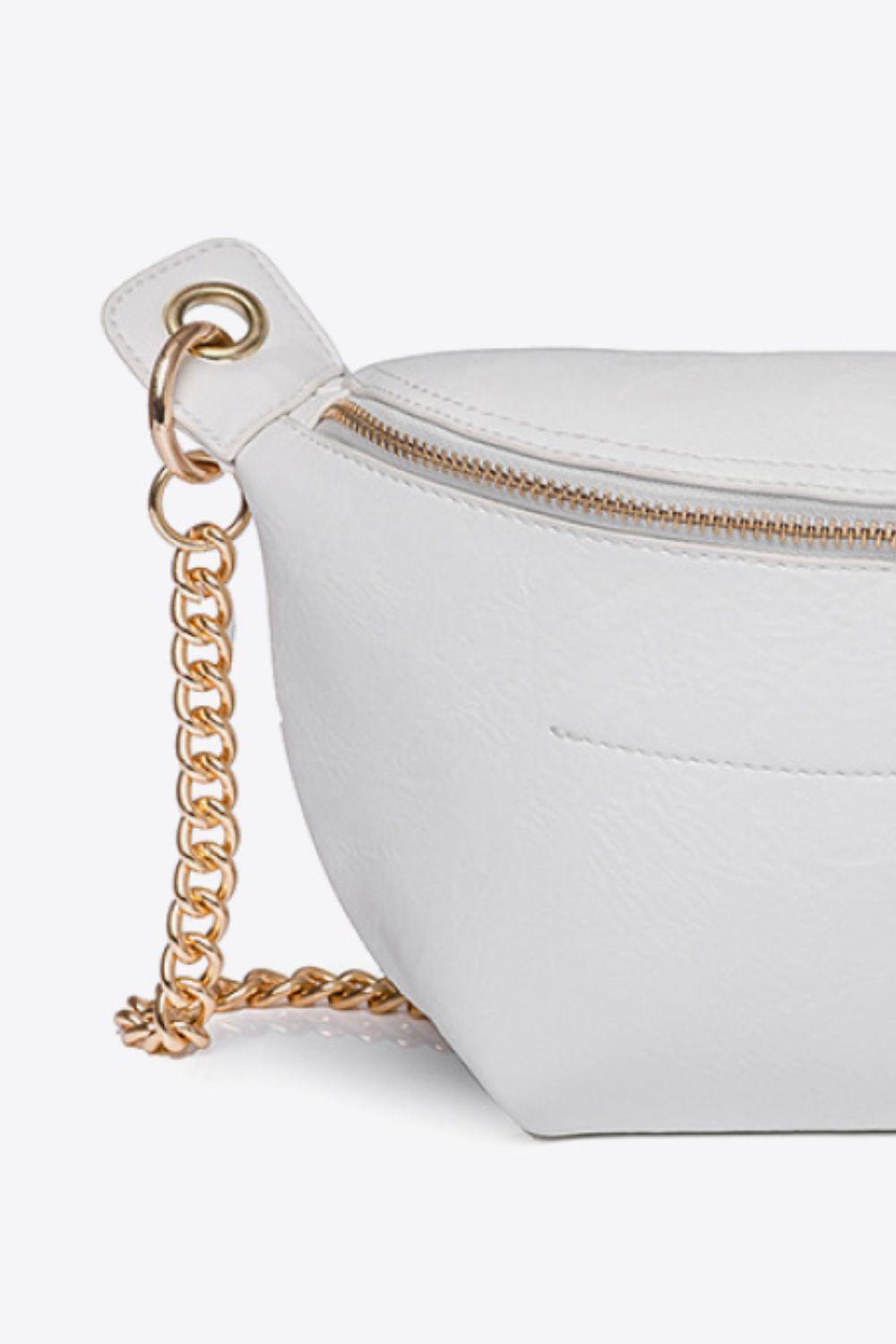 PU Leather Chain Strap Crossbody Bag - Trendsi