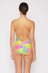 Marina West Swim High Tide One-Piece in Multi Palms - Flyclothing LLC