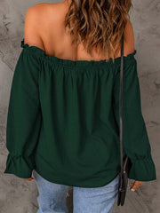 Off-Shoulder Flounce Sleeve Blouse - Flyclothing LLC