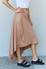 Ninexis First Choice High Waisted Flare Maxi Skirt in Camel - Flyclothing LLC