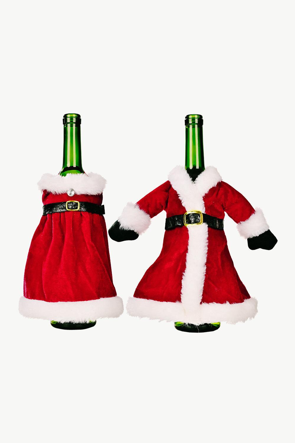 2-Pack Christmas Dress Wine Bottle Covers - Flyclothing LLC