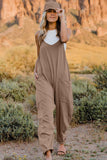 Double Take  V-Neck Sleeveless Jumpsuit with Pocket - Trendsi