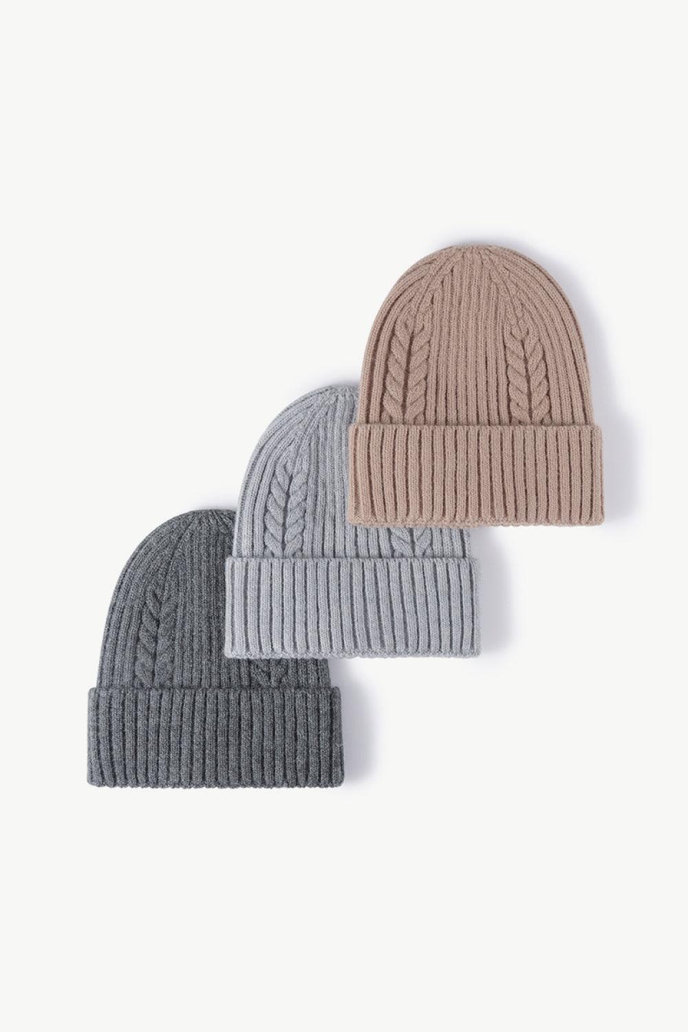 Cable-Knit Cuff Beanie - Trendsi