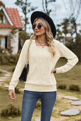 Square Neck Long Sleeve Blouse - Flyclothing LLC