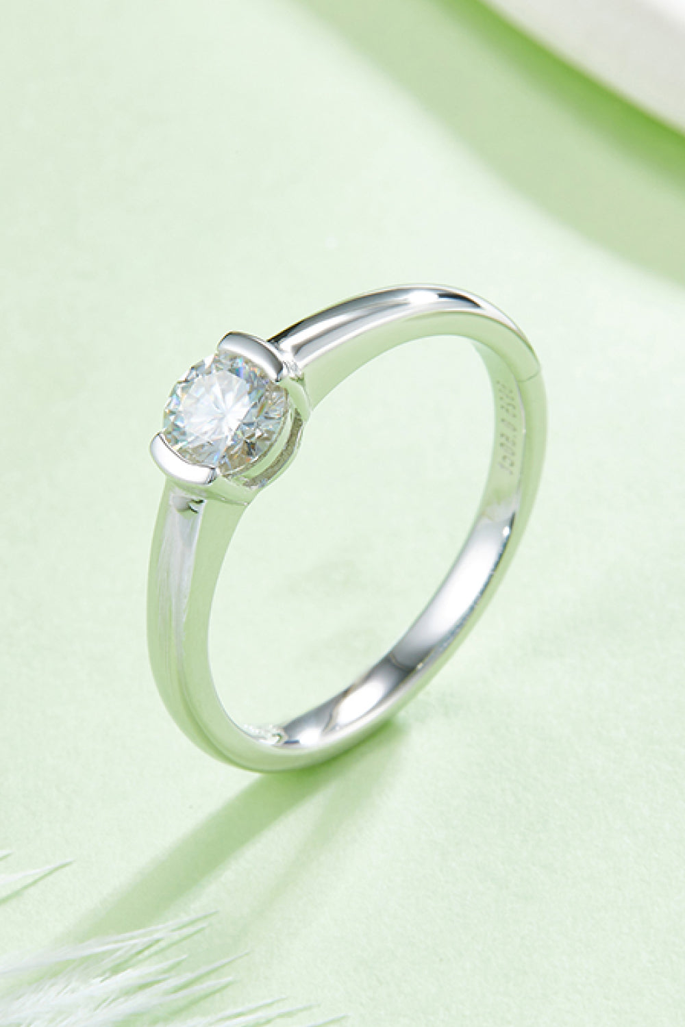 Moissanite 925 Sterling Silver Solitaire Ring - Flyclothing LLC