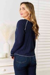 Basic Bae Long Raglan Sleeve Round Neck Top - Flyclothing LLC