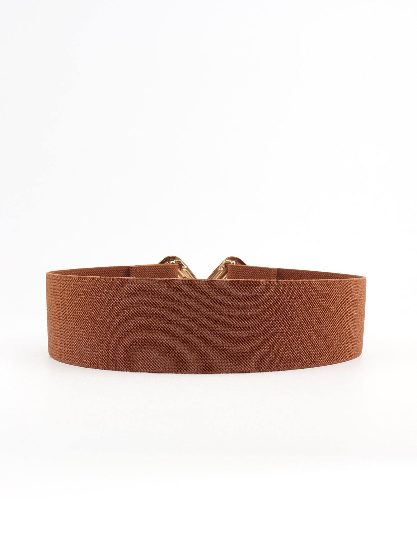 Geometric Buckle Elastic Wide Belt - Flyclothing LLC